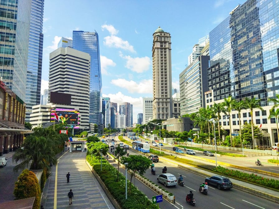 View from JPO Sudirman Jakarta Indonesia